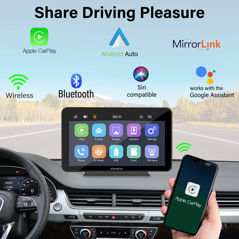 Car Stereo with Carplay/Android Auto, Plug and Play Quick Install, Suitable  for All Cars, 7 Inch IPS Touch Screen, Multimedia Player with Bluetooth